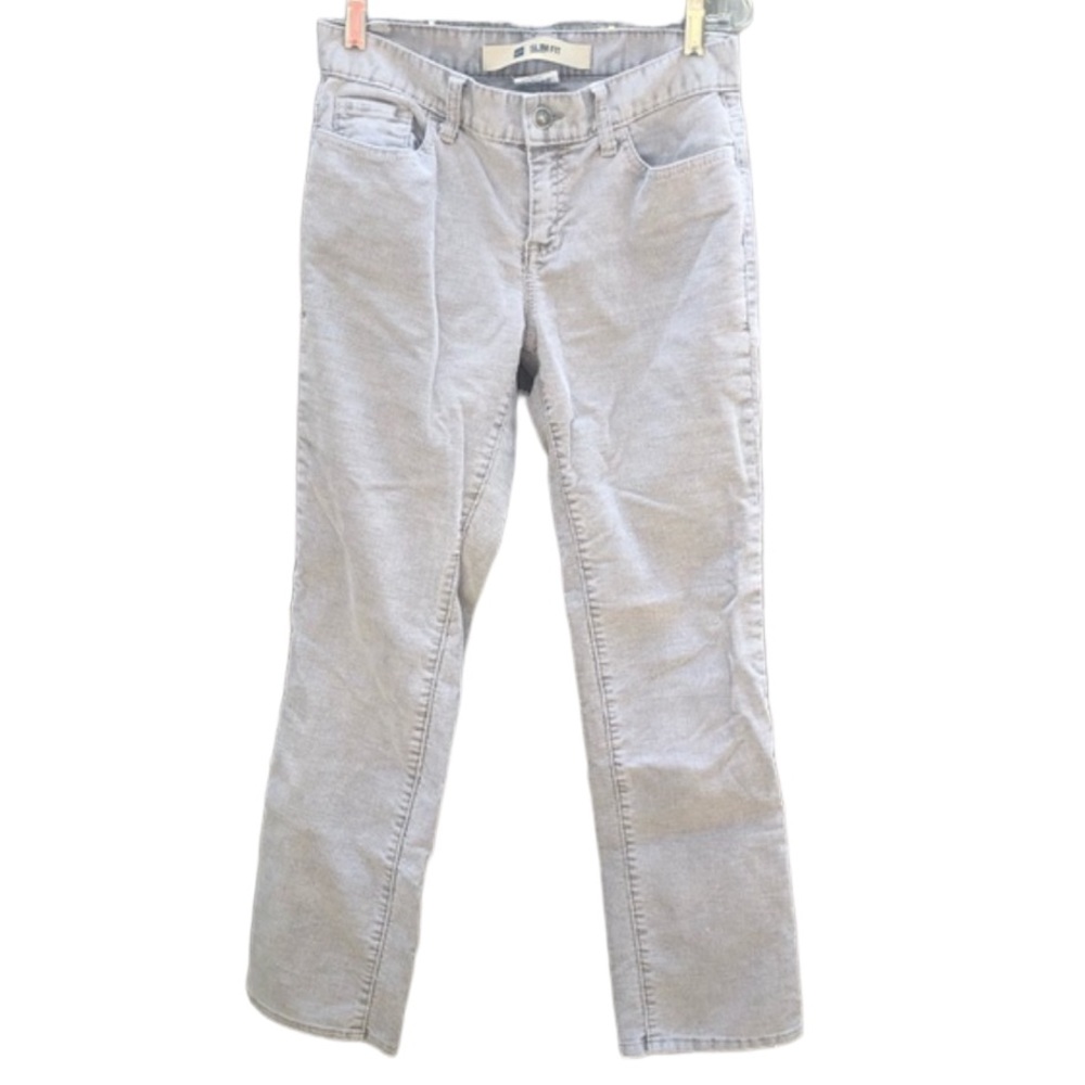 Gap Slim Fit Straight Leg Stretch Cords in Light Gray Vintage 90s